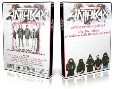 Artwork Cover of Anthrax 1991-02-04 DVD Auburn Hills Proshot