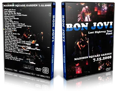 Artwork Cover of Bon Jovi 2008-07-15 DVD New York City Audience