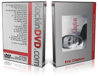 Artwork Cover of Eric Clapton 1996-02-24 DVD London Audience