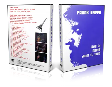 Artwork Cover of Frank Zappa 1980-06-11 DVD Bercy Proshot