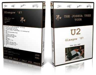 Artwork Cover of U2 1987-07-30 DVD Glasgow Audience