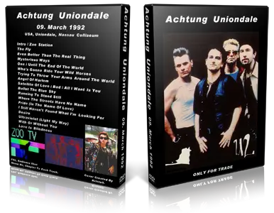 Artwork Cover of U2 1992-03-09 DVD Uniondale Audience