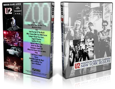 Artwork Cover of U2 1992-03-20 DVD New York City Audience