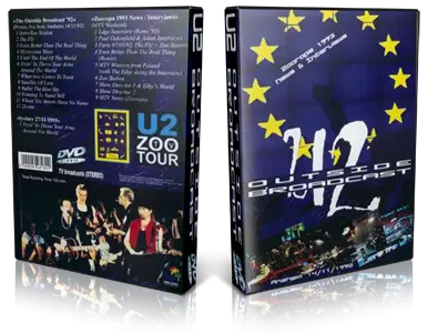 Artwork Cover of U2 1992-11-14 DVD Anaheim Proshot