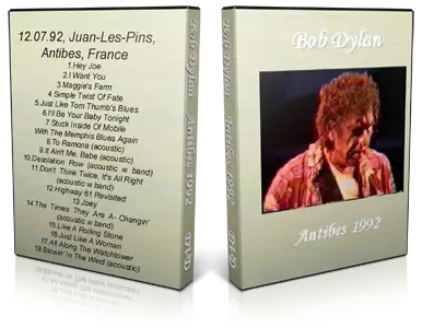 Artwork Cover of Bob Dylan 1992-07-12 DVD Antibes Audience
