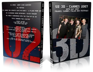 Artwork Cover of U2 2007-05-20 DVD Cannes Proshot