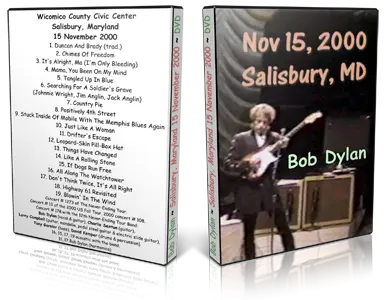 Artwork Cover of Bob Dylan 2000-11-15 DVD Salisbury Audience