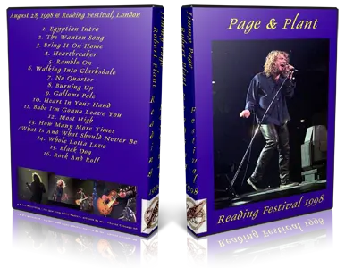 Artwork Cover of Jimmy Page and Robert Plant 1998-08-28 DVD Reading Audience