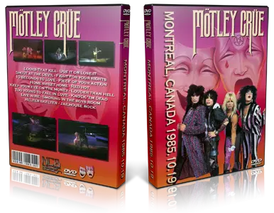 Artwork Cover of Motley Crue 1985-10-19 DVD Montreal Audience