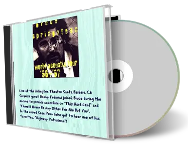 Artwork Cover of Bruce Springsteen 1996-10-25 CD Santa Barbara Audience