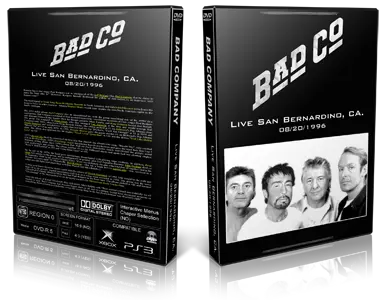 Artwork Cover of Bad Company Compilation DVD San Bernardino 1996 Proshot