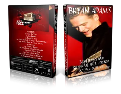 Artwork Cover of Bryan Adams 2010-10-24 DVD Toronto Proshot