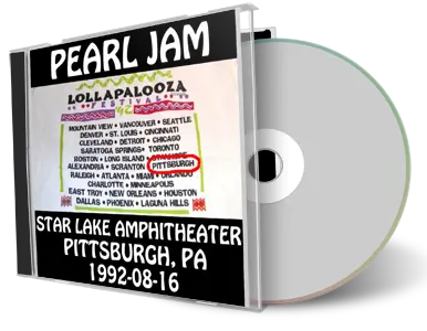 Artwork Cover of Pearl Jam 1992-08-16 CD Pittsburgh Audience