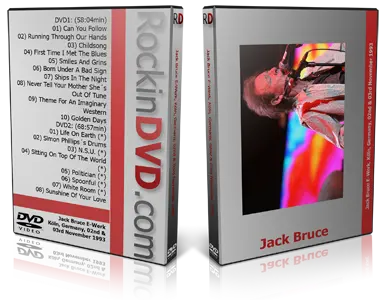 Artwork Cover of Jack Bruce  1993-11-02 DVD Koln Proshot