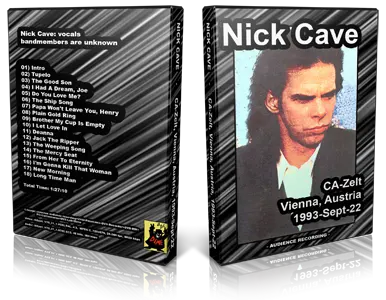 Artwork Cover of Nick Cave And The Bad Seeds 1993-09-22 DVD Vienna Audience