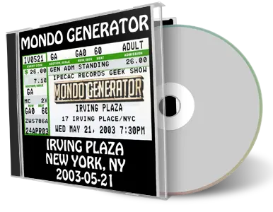 Artwork Cover of Mondo Generator 2003-05-21 CD New York City Audience