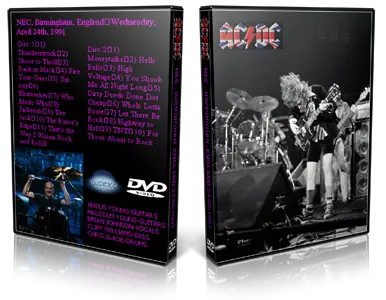 Artwork Cover of ACDC 1991-04-24 DVD Birmingham Audience