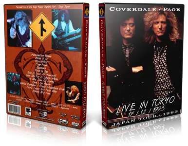 Artwork Cover of Coverdale And Page 1993-12-17 DVD Tokyo Audience