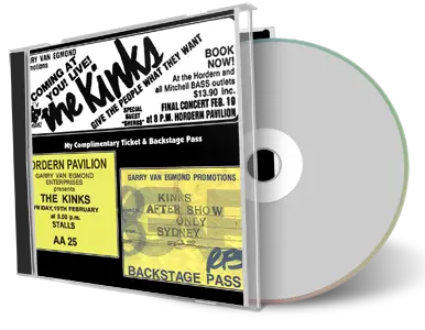 Artwork Cover of The Kinks 1982-02-19 CD Sydney Audience