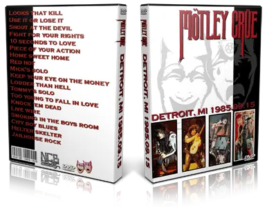 Artwork Cover of Motley Crue 1985-09-15 DVD Detroit Audience