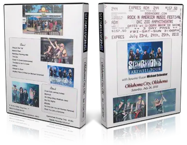 Artwork Cover of Scorpions 2010-07-24 DVD Oklahoma City Audience