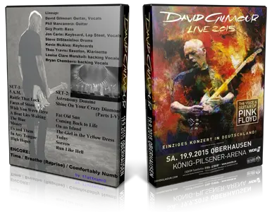 Artwork Cover of David Gilmour 2015-09-19 DVD Oberhausen Audience