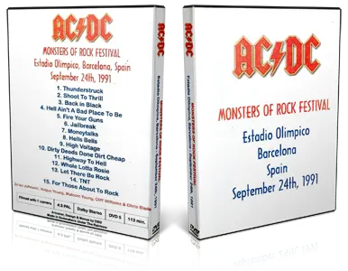 Artwork Cover of ACDC 1991-09-24 DVD Barcelona Audience