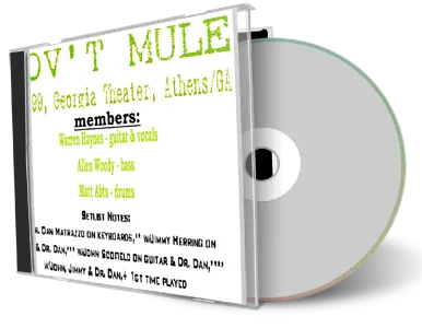 Artwork Cover of Govt Mule 1999-09-22 CD Athens Audience