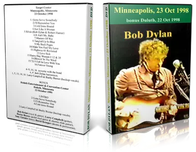 Artwork Cover of Bob Dylan 1998-10-23 DVD Minneapolis Audience