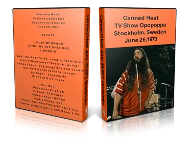 Artwork Cover of Canned Heat 1973-06-26 DVD Stockholm Proshot