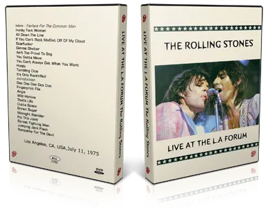 Artwork Cover of Rolling Stones 1975-07-11 DVD Los Angeles Proshot