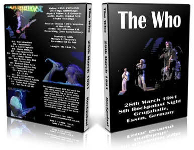 Artwork Cover of The Who 1981-03-28 DVD Essen Audience