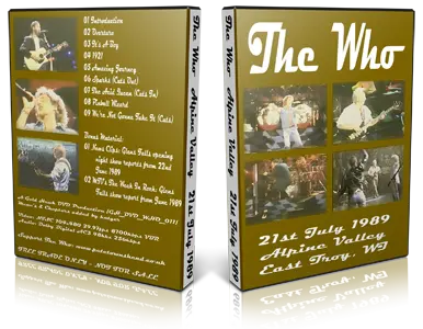 Artwork Cover of The Who 1989-07-21 DVD Alpine Valley Proshot