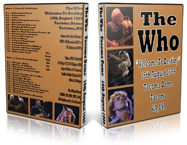 Artwork Cover of The Who 1989-08-16 DVD Tacoma Proshot