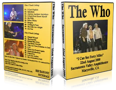 Artwork Cover of The Who 2000-08-22 DVD Marysville Proshot