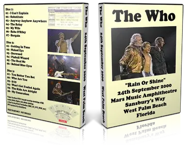 Artwork Cover of The Who 2000-09-24 DVD West Palm Beach Proshot