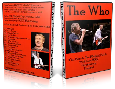 Artwork Cover of The Who 2007-06-24 DVD Glastonbury Proshot