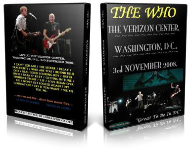 Artwork Cover of The Who 2008-11-03 DVD Washington Audience
