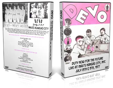 Artwork Cover of Devo Compilation DVD Maxs Kansas City 1977 Audience