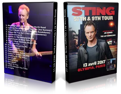 Artwork Cover of Sting 2017-04-13 DVD Paris Proshot