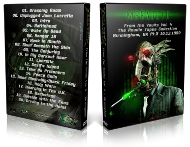 Artwork Cover of Megadeth 1990-10-13 DVD Birmingham Proshot