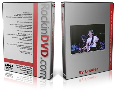 Artwork Cover of Ry Cooder 1987-03-25 DVD Santa Cruz Proshot