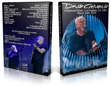 Artwork Cover of David Gilmour 2016-03-24 DVD Los Angeles Audience