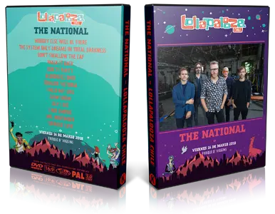 Artwork Cover of The National 2018-03-16 DVD Lollapalooza Chile Proshot