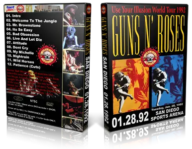 Artwork Cover of Guns N Roses 1992-01-28 DVD San Diego Audience