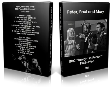 Artwork Cover of Peter Paul and Mary Compilation DVD Tonight In Person 1965 Proshot