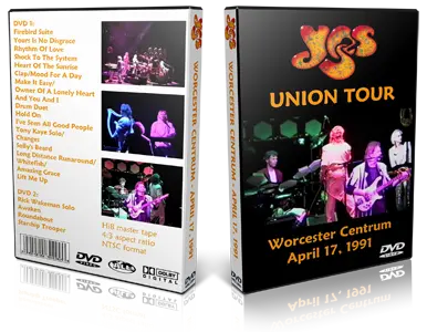 Artwork Cover of Yes 1991-04-17 DVD Worcester Audience