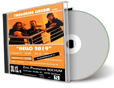 Artwork Cover of Tangerine Dream 2018-12-30 CD Bochum Audience