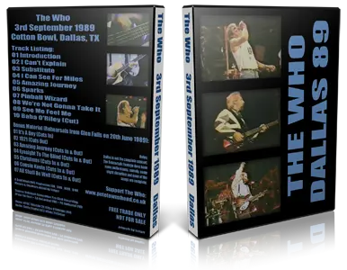 Artwork Cover of The Who 1989-09-03 DVD Dallas Proshot