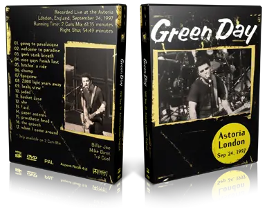 Artwork Cover of Green Day 1997-09-24 DVD Astoria Audience